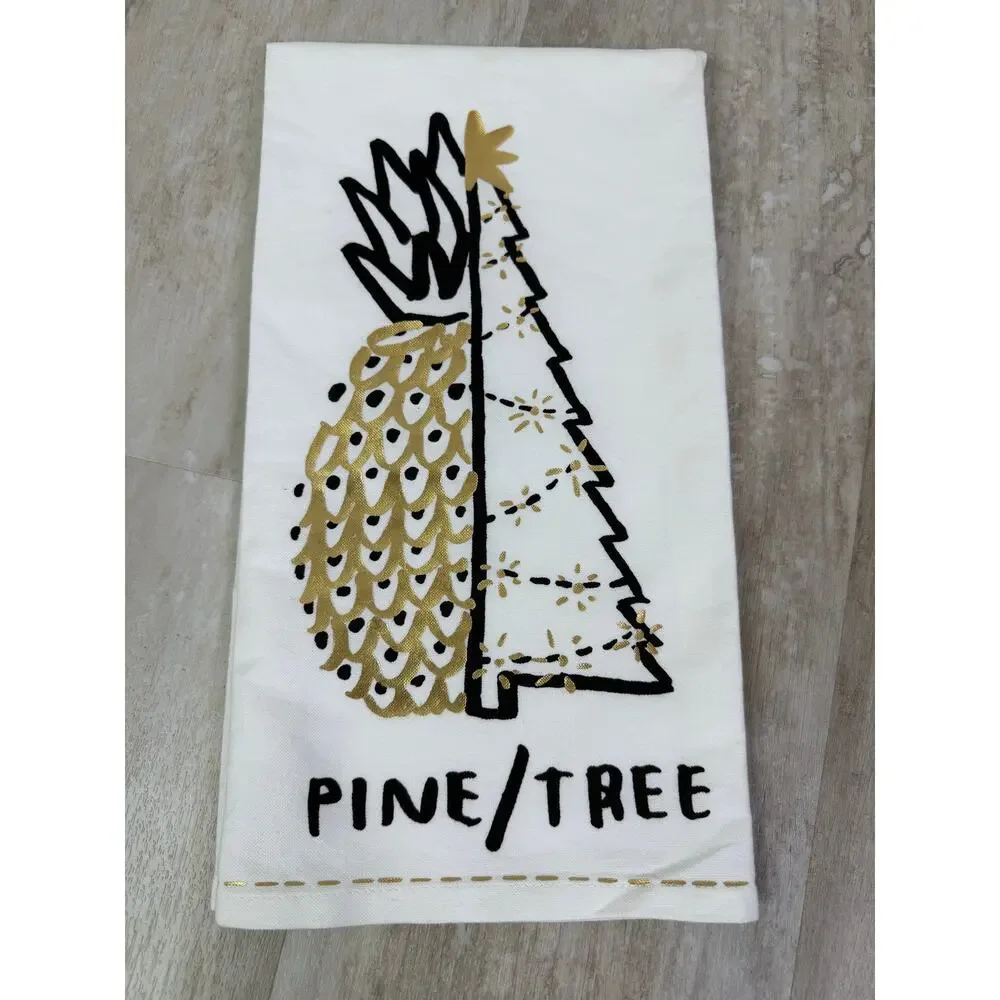 Anthropologie Pine Tree Christmas Tea Towel